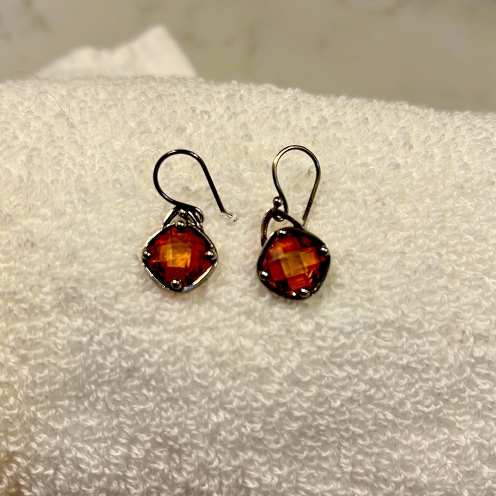 Beautiful amber and sterling earrings from Silpada